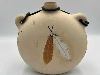 Vintage Hand-Painted Native American Pottery, Desert Pueblo 'Buckskin'