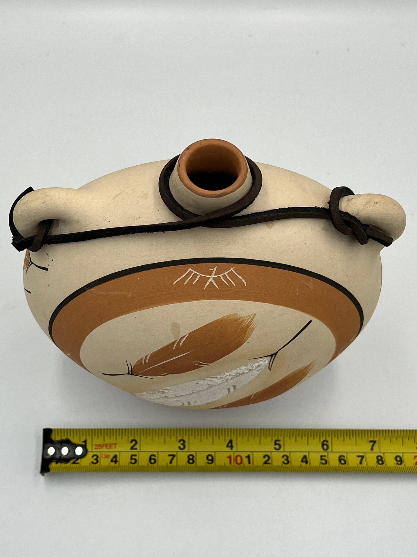 Vintage Hand-Painted Native American Pottery, Desert Pueblo 'Buckskin'