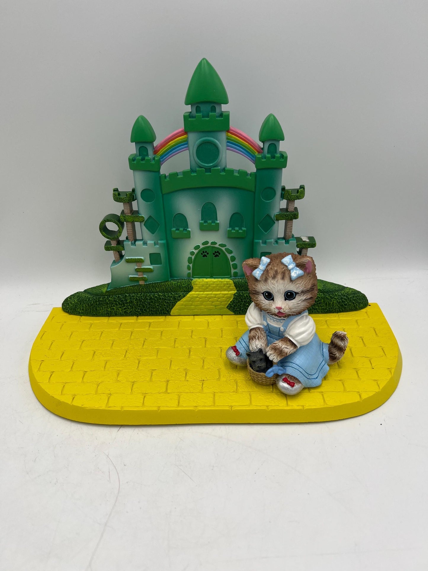 Dorothy Cat and Toto Figurine or Backdrop - Kittens of Oz Resin Collectible Your Choice!
