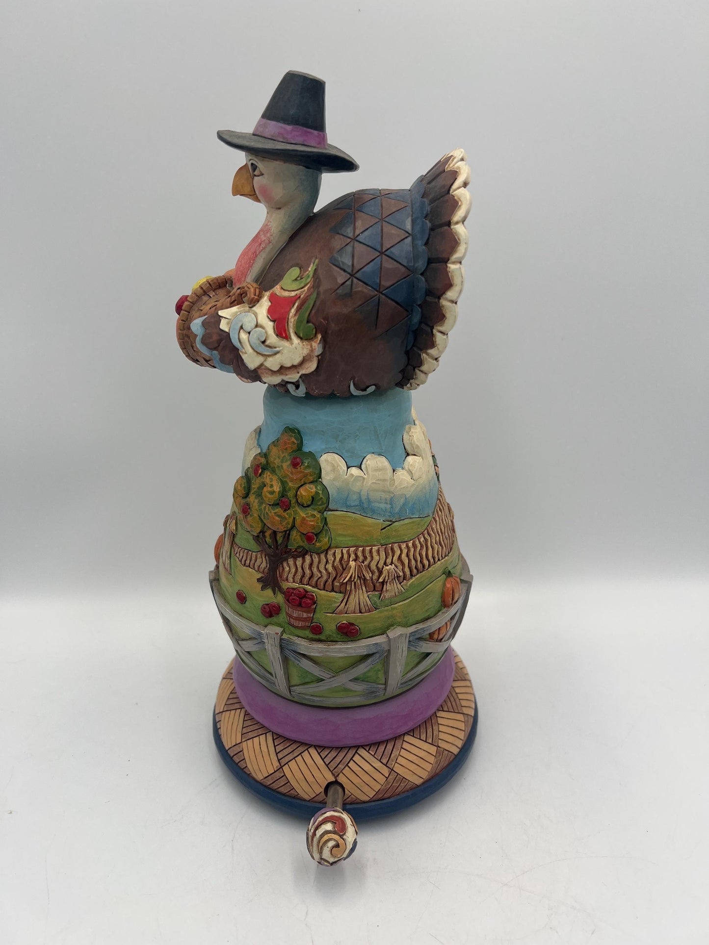 Jim Shore Thanksgiving Turkey - Musical, Rotating Harvest Display