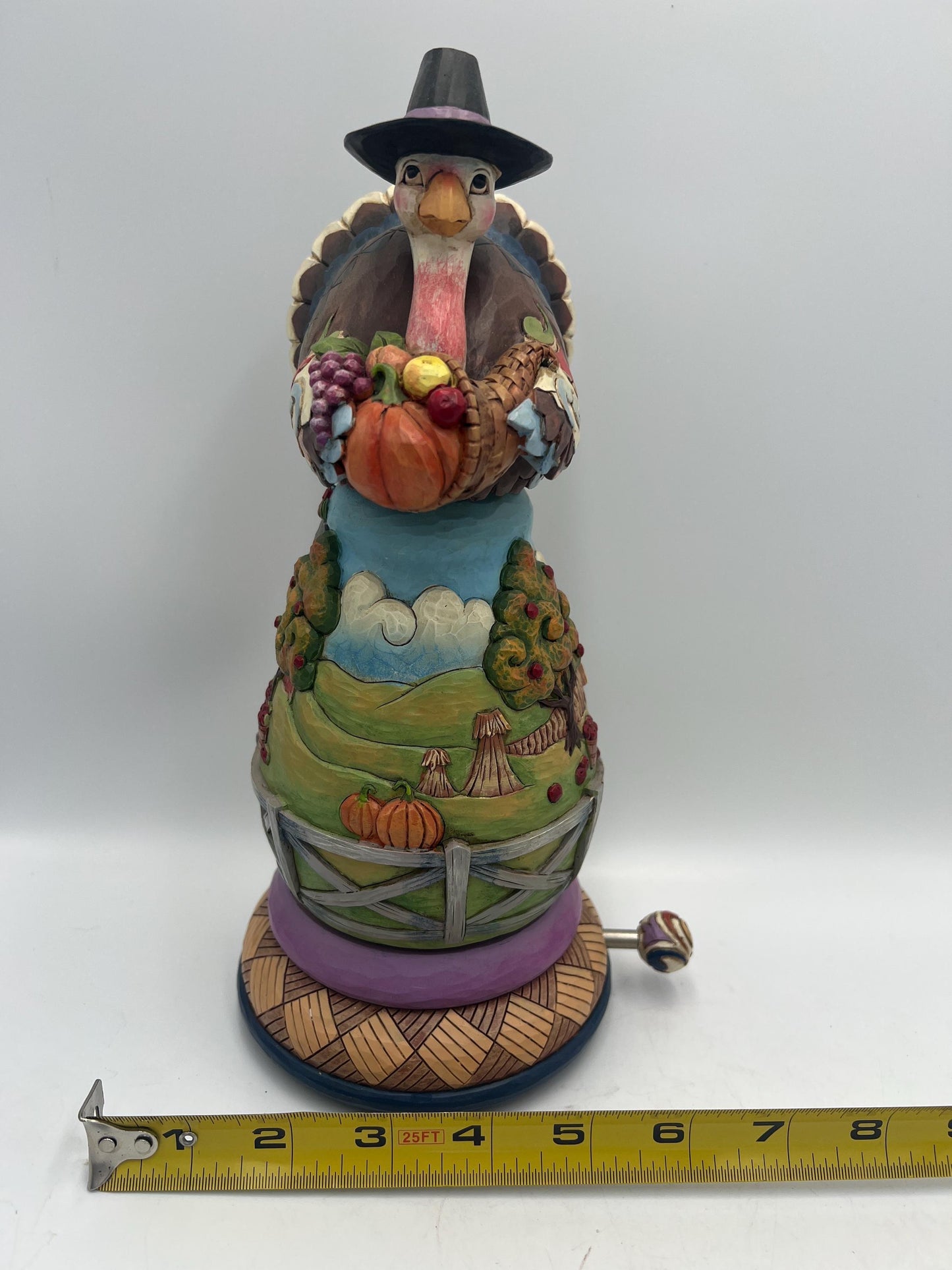 Jim Shore Thanksgiving Turkey - Musical, Rotating Harvest Display