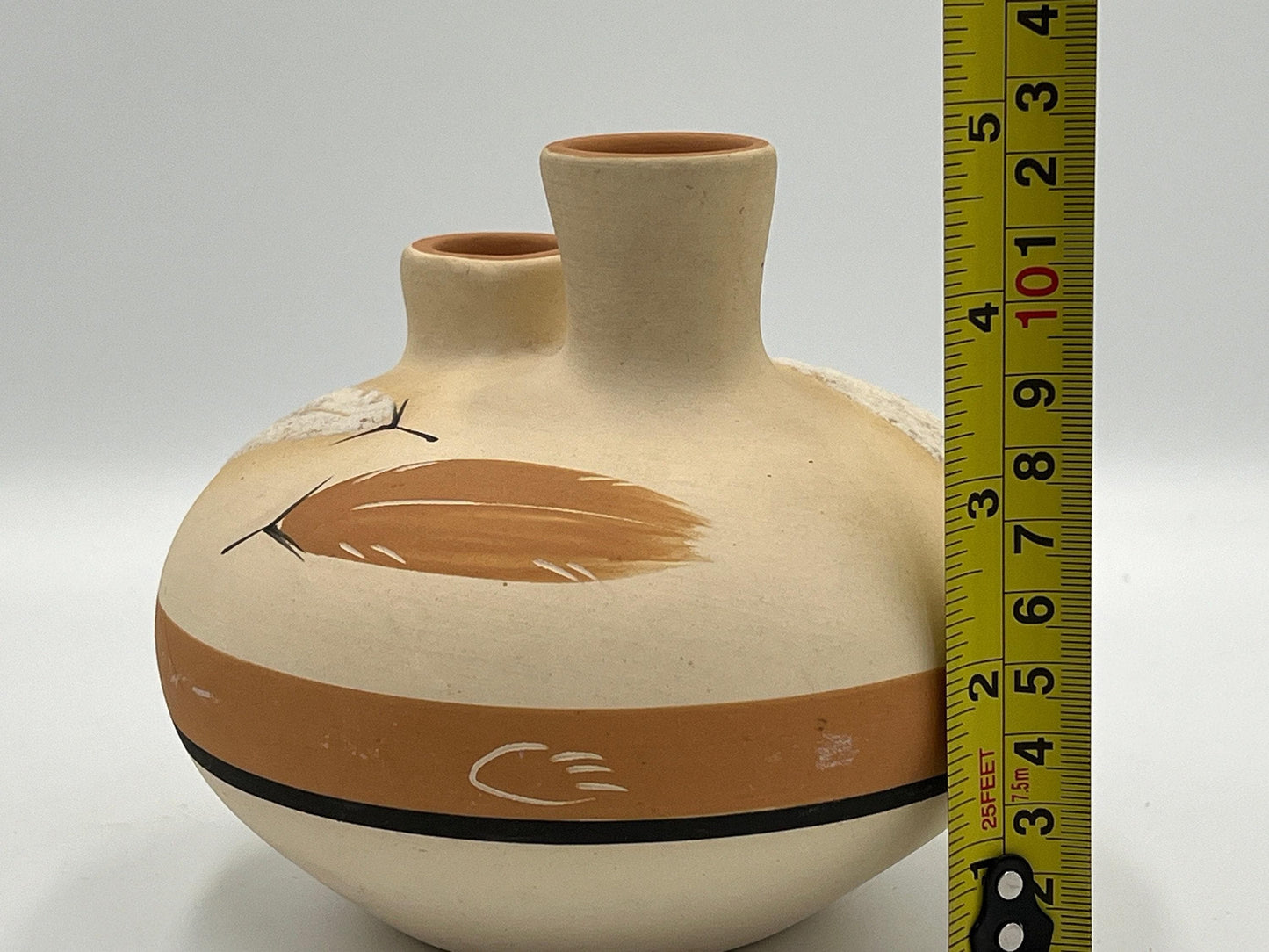Native American Pottery Vase: Vintage Hand-Painted - Desert Pueblo Style