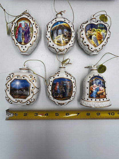 Nativity Ornament Collection: Hand-Painted Porcelain - 12 Pieces with Box