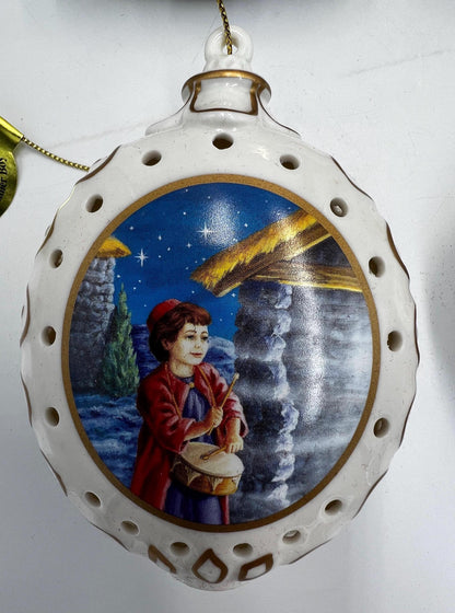 Nativity Ornament Collection: Hand-Painted Porcelain - 12 Pieces with Box