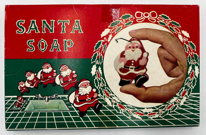 1960s Santa Soap Set - Boxed Hand-Painted Mini Soaps, Mid-Century Decor