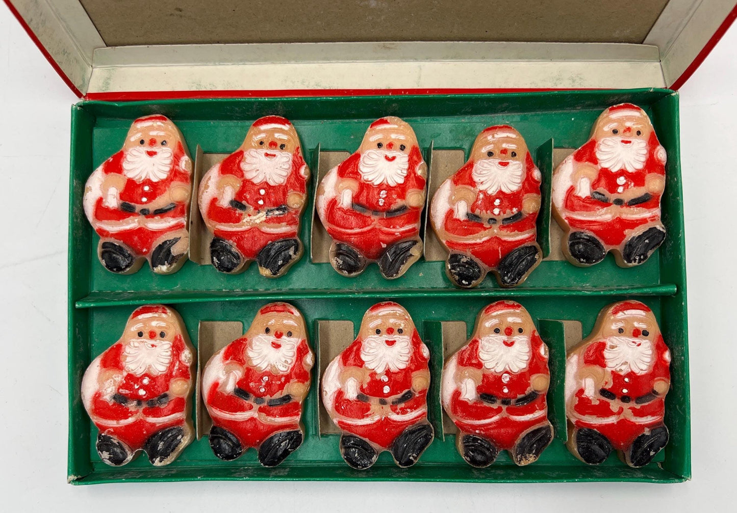 1960s Santa Soap Set - Boxed Hand-Painted Mini Soaps, Mid-Century Decor