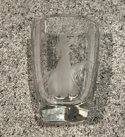 Mid-Century Orrefors Vase - Girl with Birds, Swedish Art Glass
