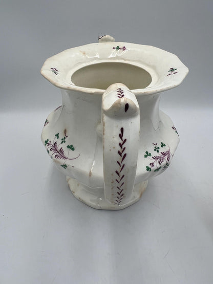 Antique Staffordshire Sprigware teapot, likely from the early 19th century