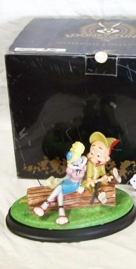Vintage Looney Tunes Goebel Figurine: Bugs Bunny & Elmer Fudd, Rabbit Season (Original Box)