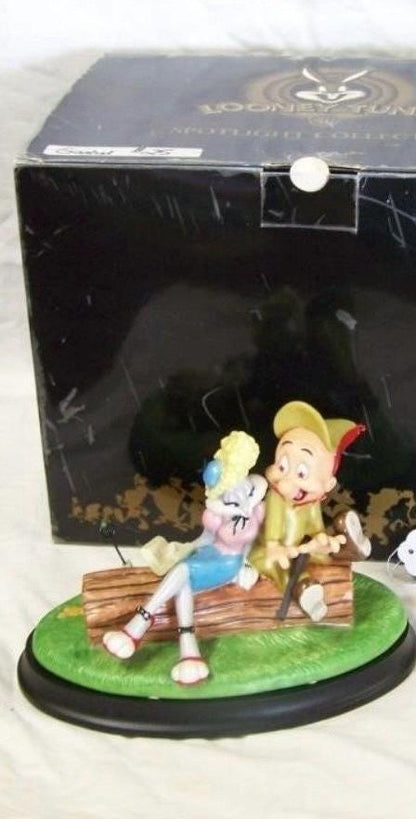 Vintage Looney Tunes Goebel Figurine: Bugs Bunny & Elmer Fudd, Rabbit Season (Original Box)