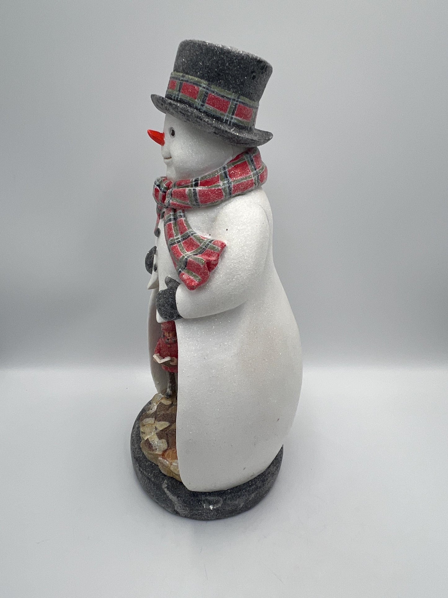 Snowman Christmas Decor: Light-Up Carolers Figurine (Medium Size)