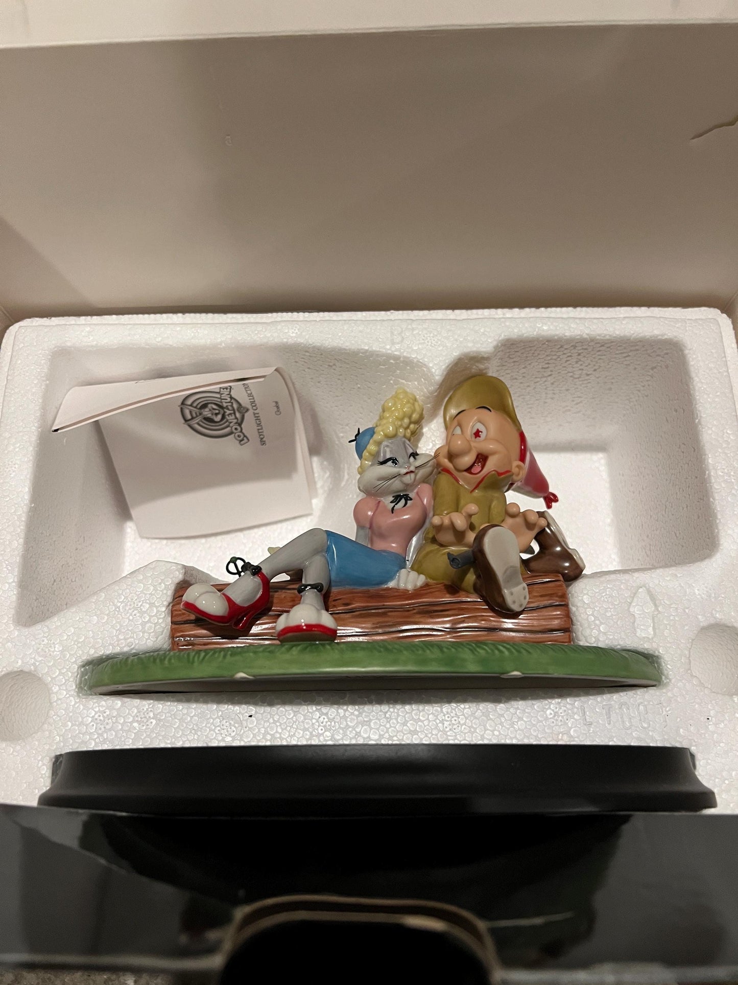 Vintage Looney Tunes Goebel Figurine: Bugs Bunny & Elmer Fudd, Rabbit Season (Original Box)