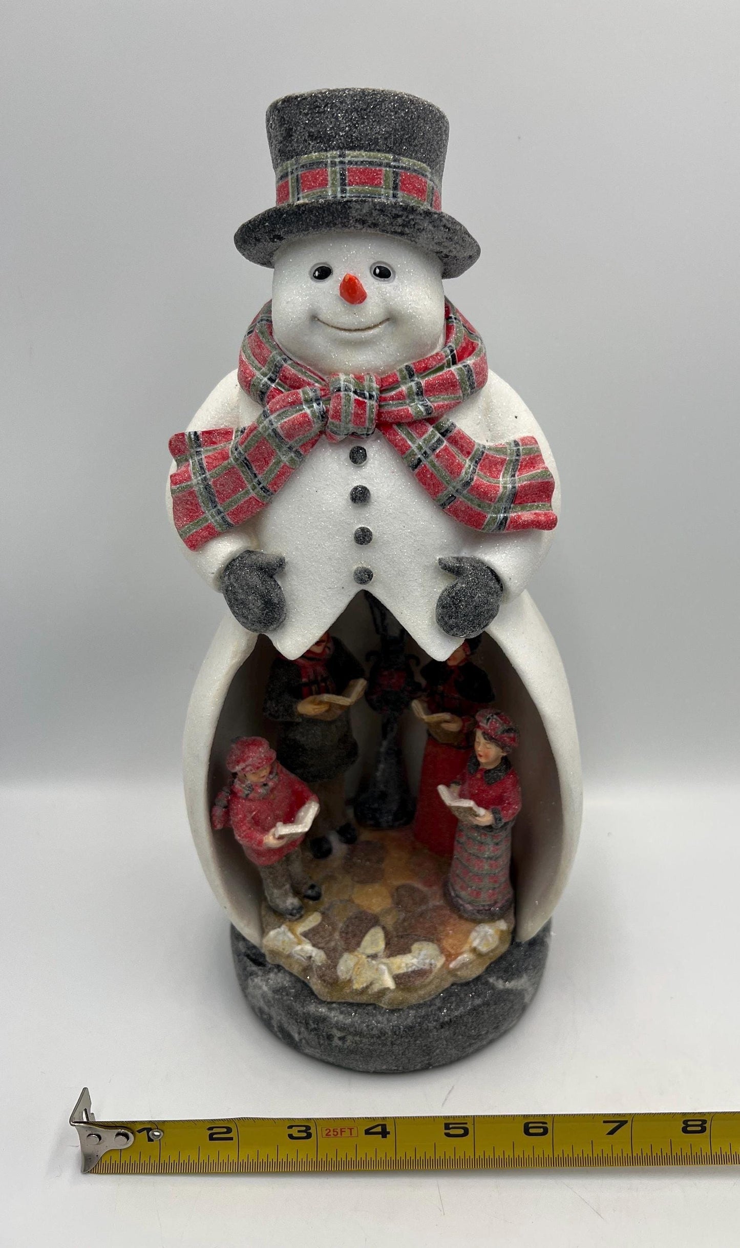 Snowman Christmas Decor: Light-Up Carolers Figurine (Medium Size)