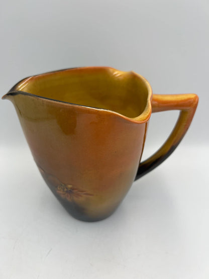 Vintage Rookwood 1890s/1900s Daisy Motif Triangular Pitcher and Small Vase - RARE pair - Constance Baker
