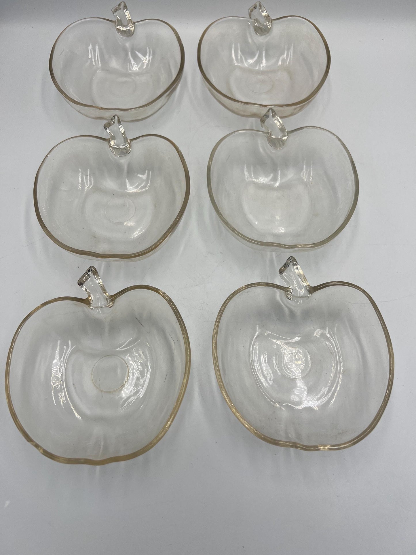 Vintage Hazel Atlas Clear Apple Themed Serving Set