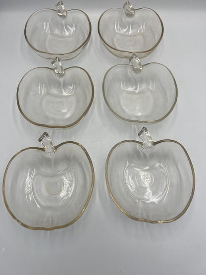 Vintage Hazel Atlas Clear Apple Themed Serving Set