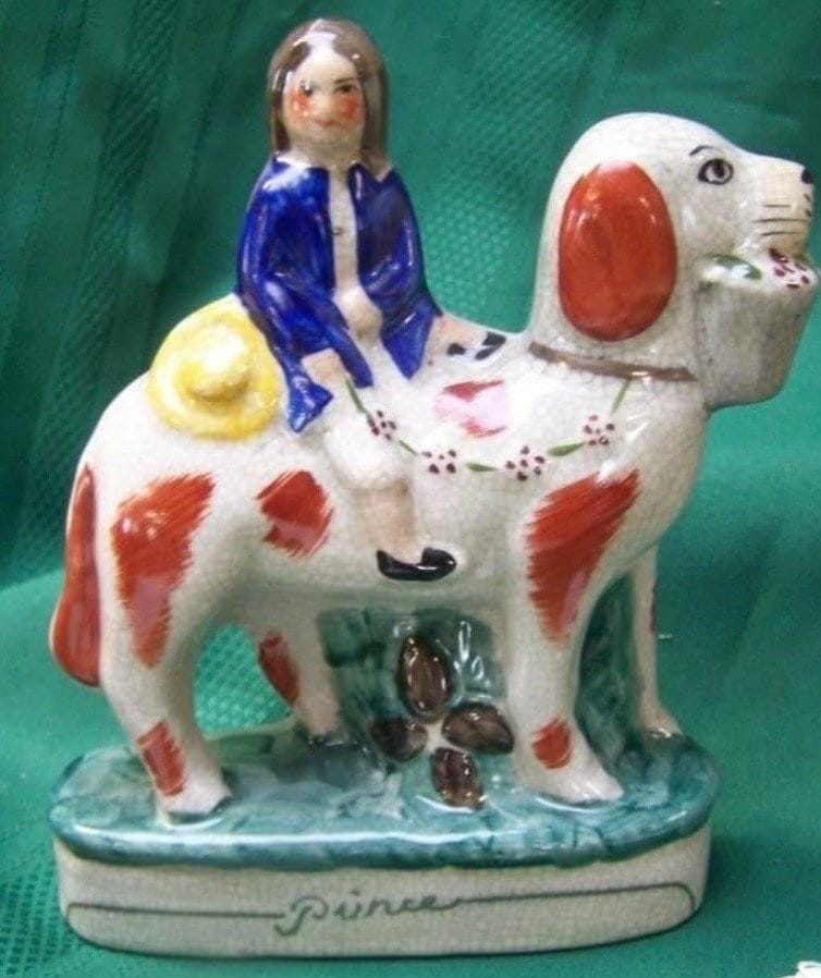 Staffordshire Spaniel Dog Figurines - Prince and Princess Pair
