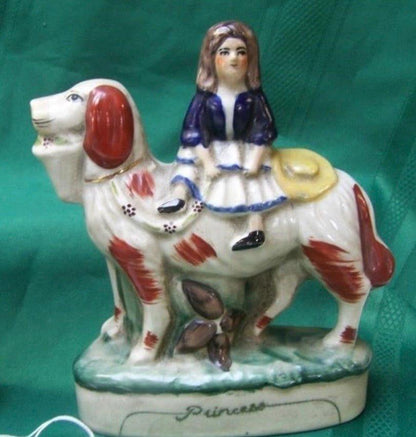 Staffordshire Spaniel Dog Figurines - Prince and Princess Pair