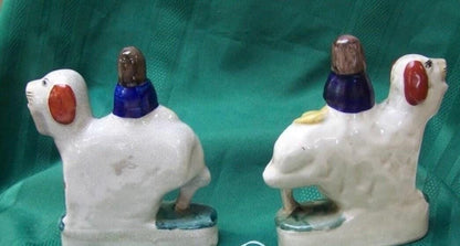 Staffordshire Spaniel Dog Figurines - Prince and Princess Pair
