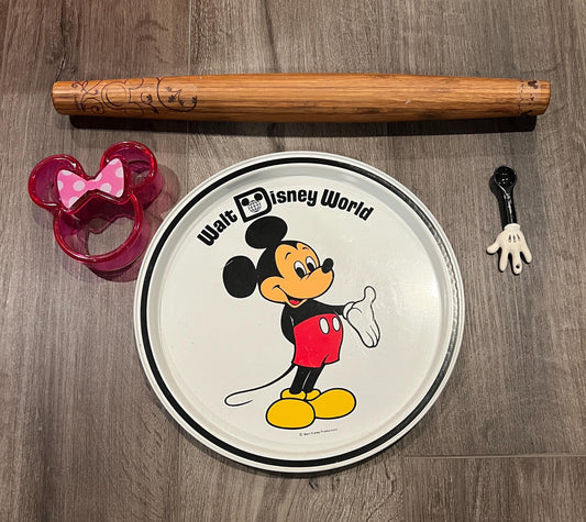 Mickey Mouse Rolling Pin - Cookie Cutter - Tray - Measuring Spoon - Disney - Kitchen Fun