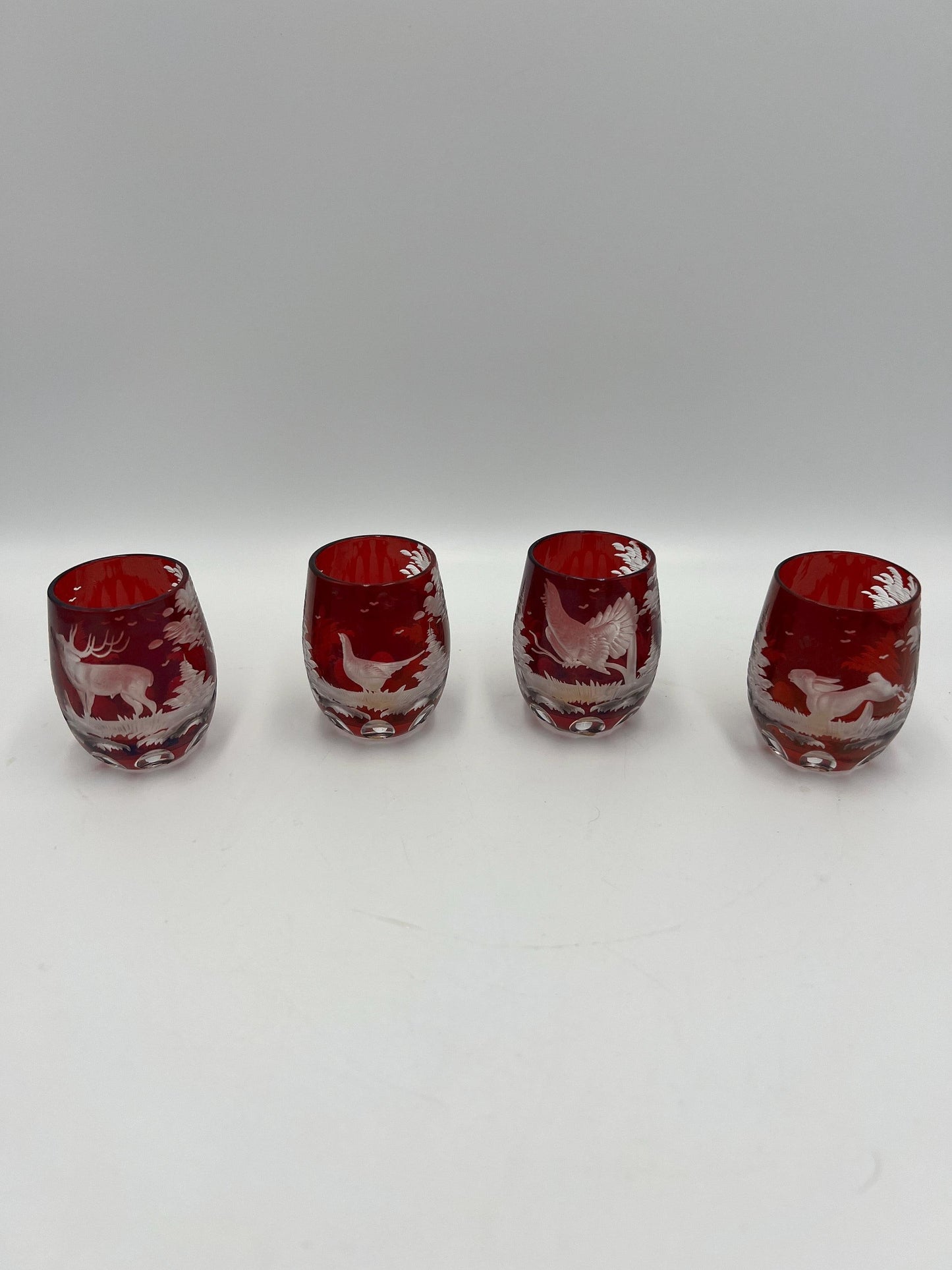 Ruby Red Egermann Glass Vase: Vintage Czech Cut Crystal
