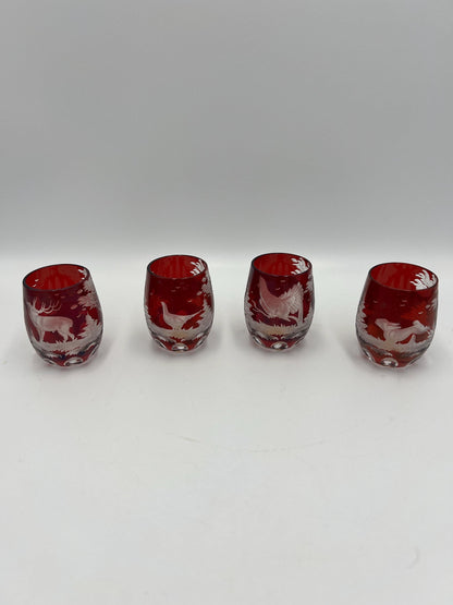 Ruby Red Egermann Glass Vase: Vintage Czech Cut Crystal
