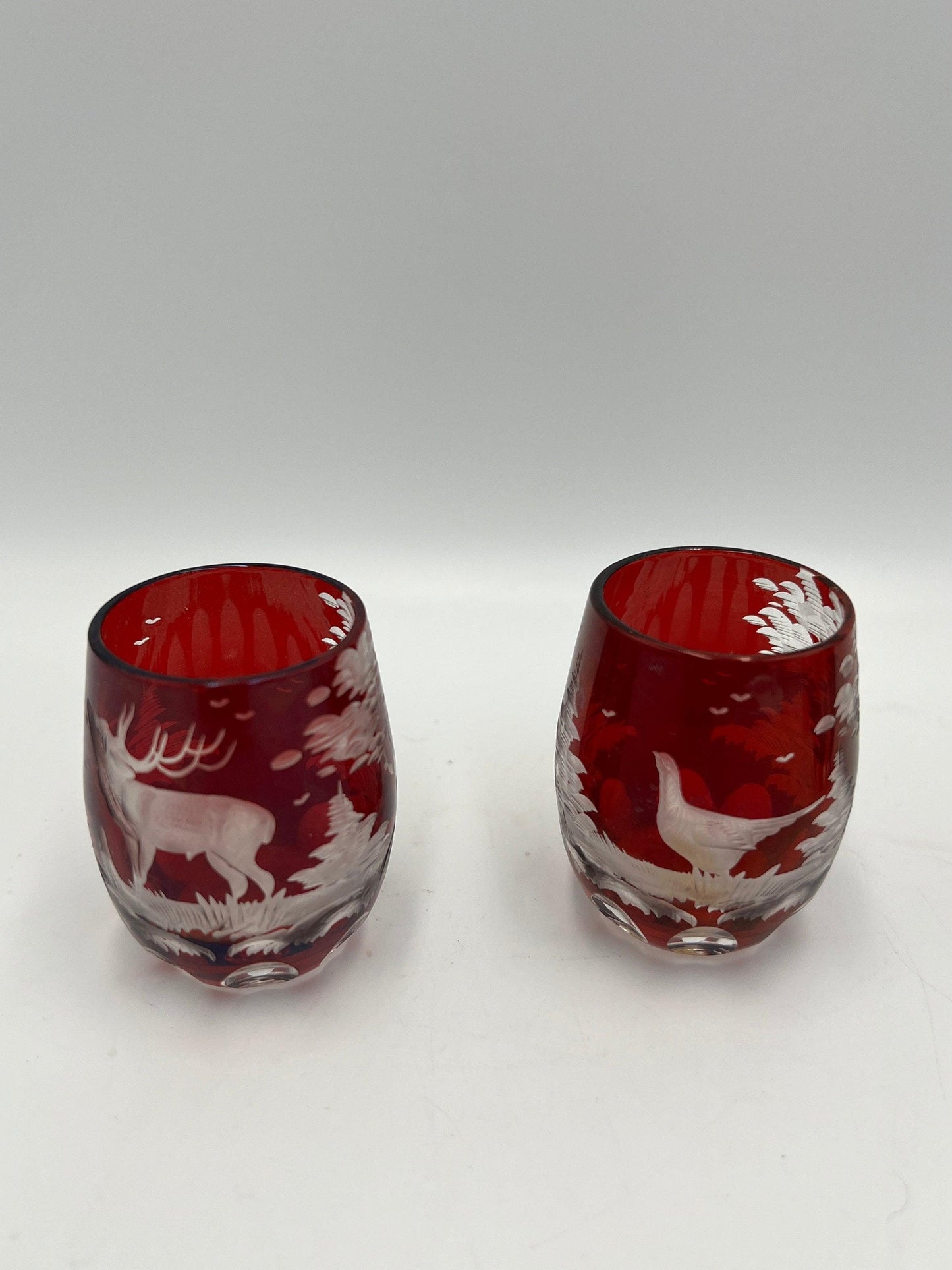 Ruby Red Egermann Glass Vase: Vintage Czech Cut Crystal