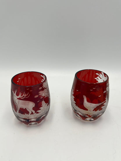 Ruby Red Egermann Glass Vase: Vintage Czech Cut Crystal