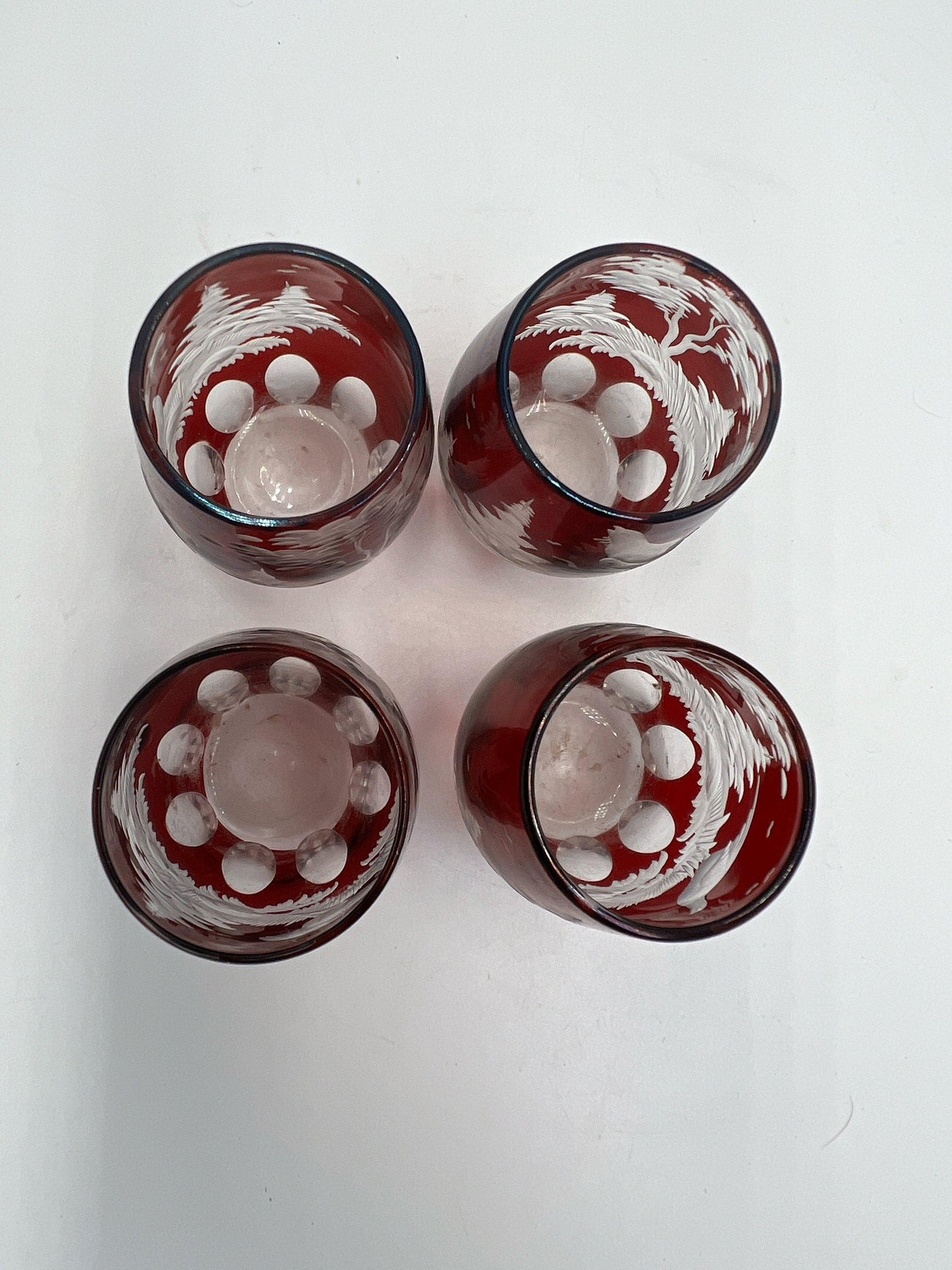 Ruby Red Egermann Glass Vase: Vintage Czech Cut Crystal