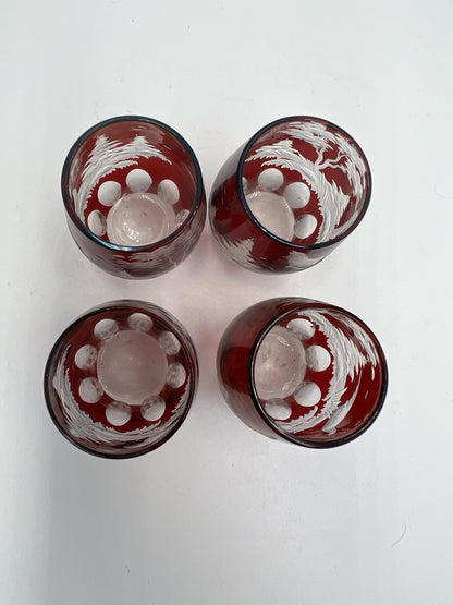 Ruby Red Egermann Glass Vase: Vintage Czech Cut Crystal