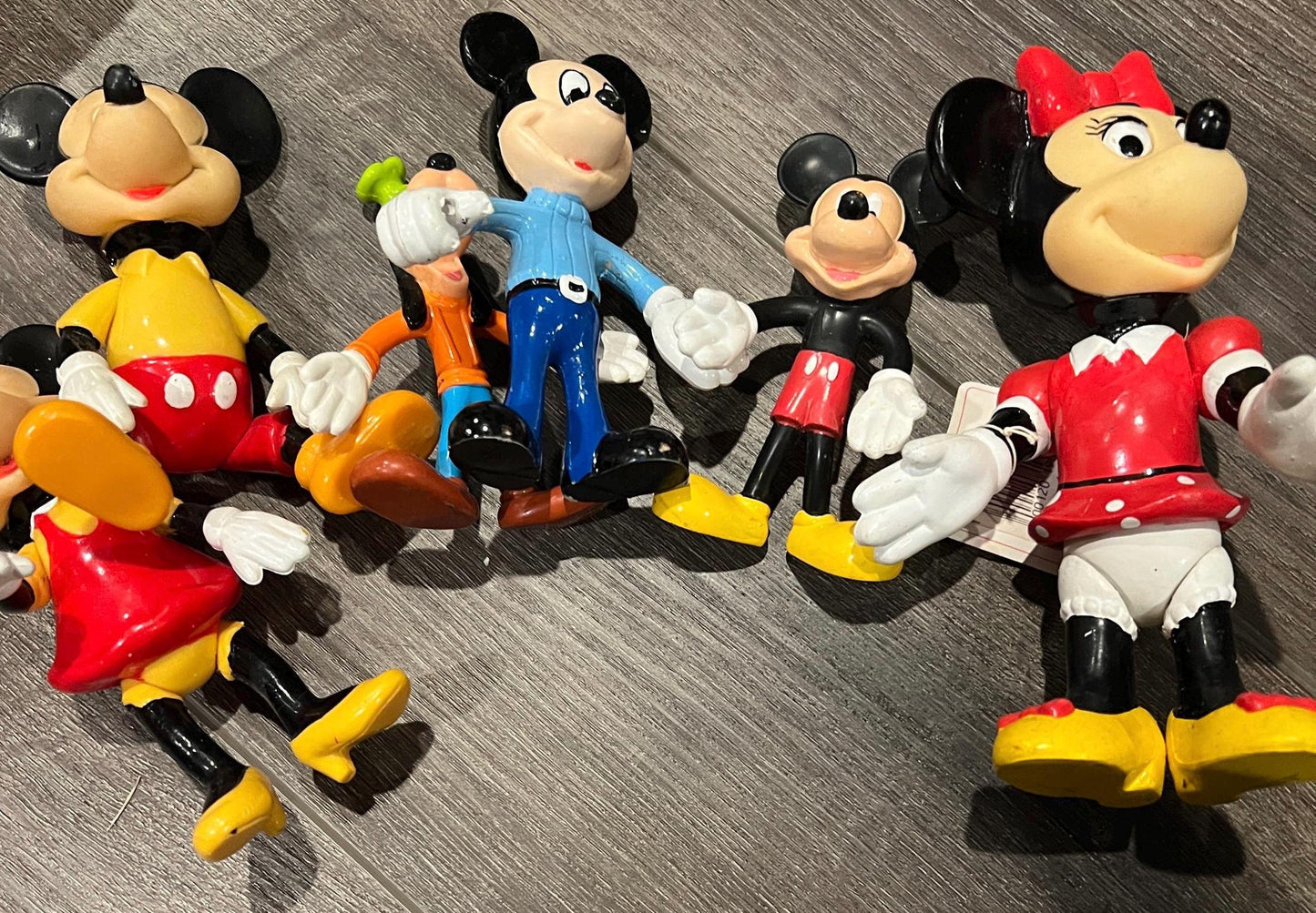 DISNEY Mickey Mouse Minnie Mouse Goofy Pose Articulated Figurines Lot of 6
