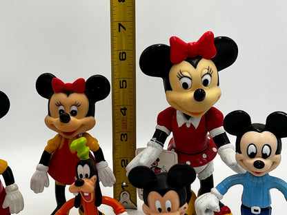 DISNEY Mickey Mouse Minnie Mouse Goofy Pose Articulated Figurines Lot of 6