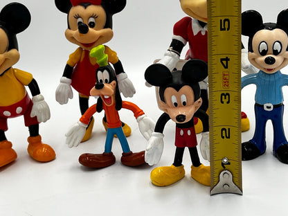 DISNEY Mickey Mouse Minnie Mouse Goofy Pose Articulated Figurines Lot of 6