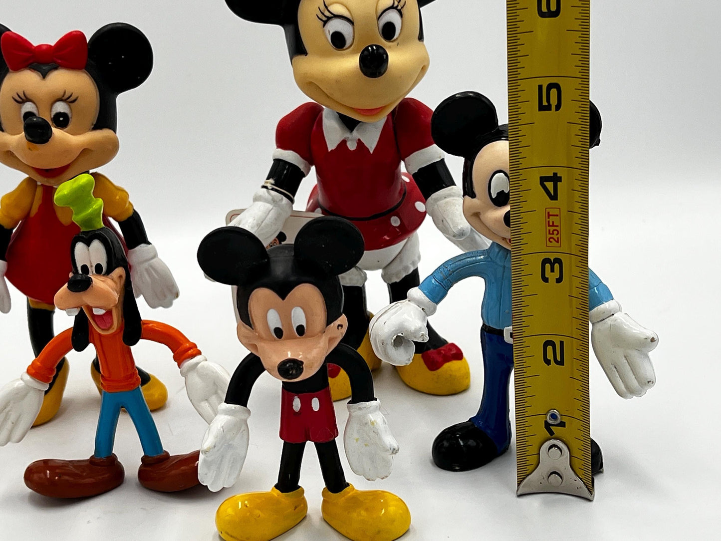 DISNEY Mickey Mouse Minnie Mouse Goofy Pose Articulated Figurines Lot of 6