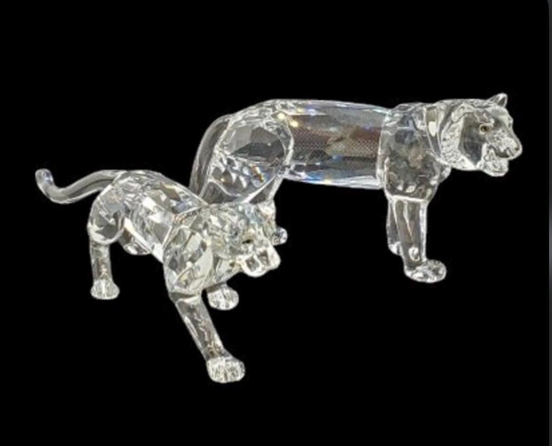 Swarovski Tiger and Leopard, Retired African Wildlife Crystal Collectible, Unboxed, Your Choice