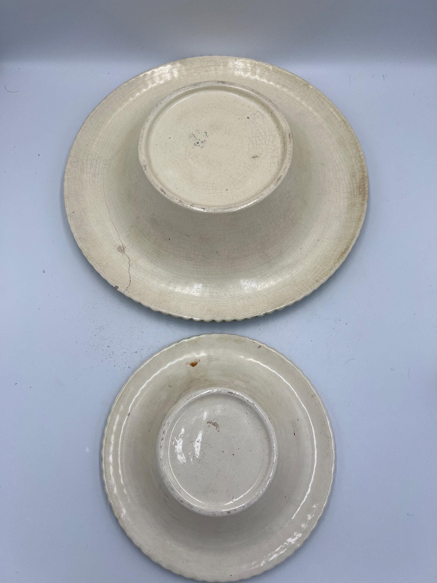 Roseville Donatello Antique Pottery Bowl: 1916 Rolled Edge Ceramic Plate