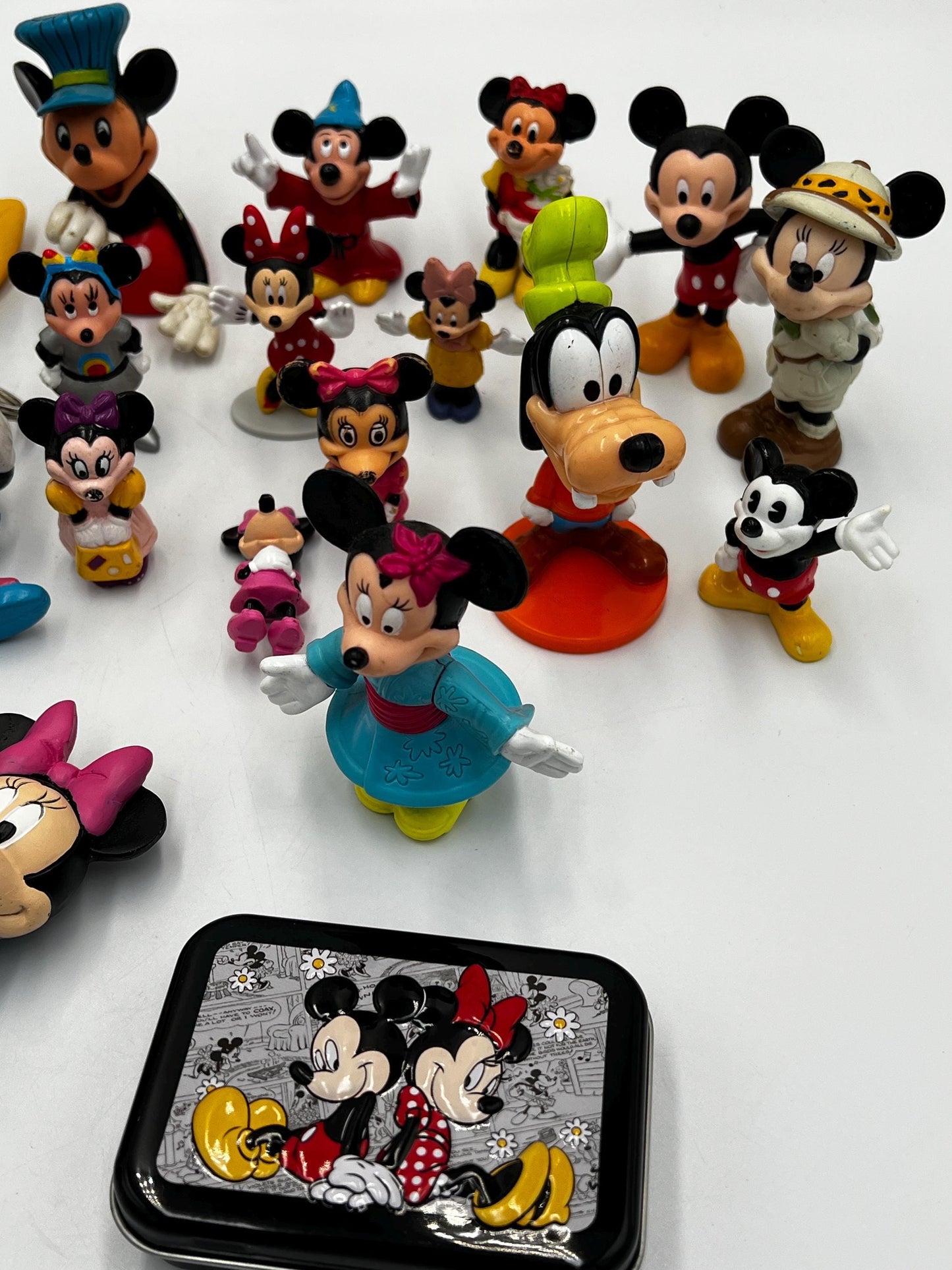 DISNEY Mickey Mouse Miniatures Lot of 20 Assorted Figures and Memorabilia - Minnie Mouse - Goofy - Disney Princess - Chip and Dale