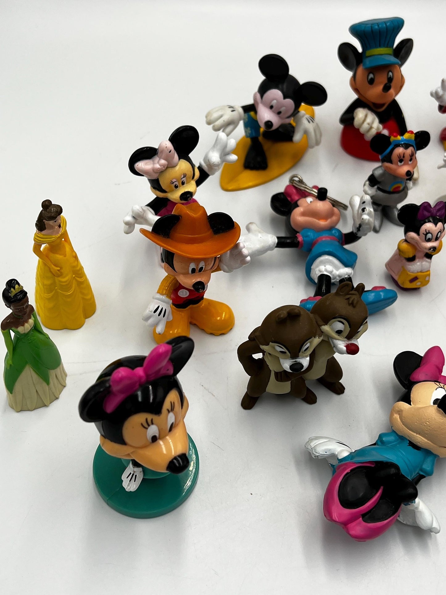 DISNEY Mickey Mouse Miniatures Lot of 20 Assorted Figures and Memorabilia - Minnie Mouse - Goofy - Disney Princess - Chip and Dale