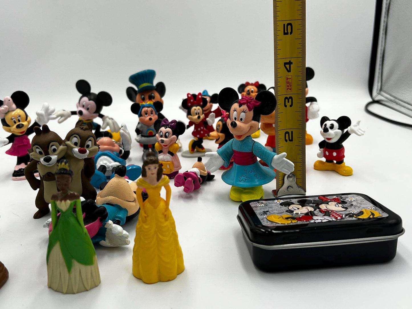 DISNEY Mickey Mouse Miniatures Lot of 20 Assorted Figures and Memorabilia - Minnie Mouse - Goofy - Disney Princess - Chip and Dale