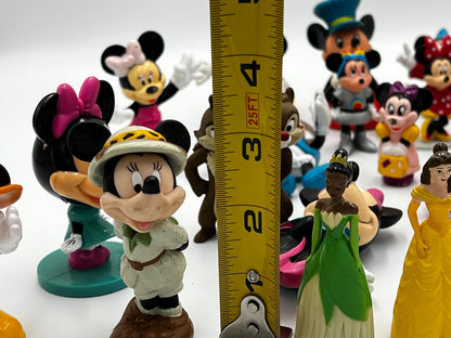 DISNEY Mickey Mouse Miniatures Lot of 20 Assorted Figures and Memorabilia - Minnie Mouse - Goofy - Disney Princess - Chip and Dale