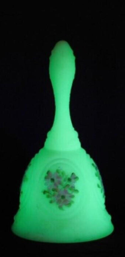 Fenton Uranium Custard Satin Glass Bell, signed, Your choice