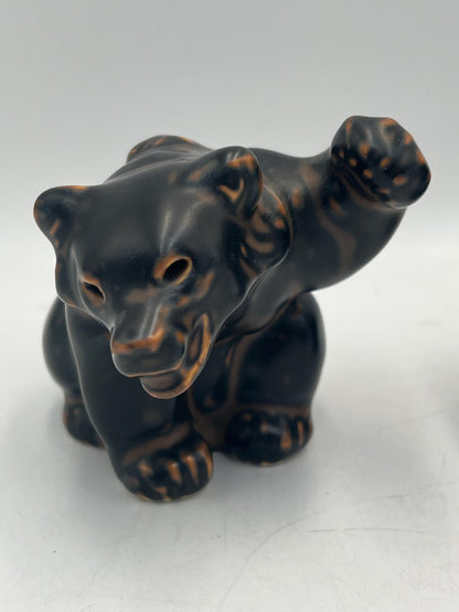 Porcelain Bear Figurines Designed by Knud Kyhn Royal Copenhagen - Two Available