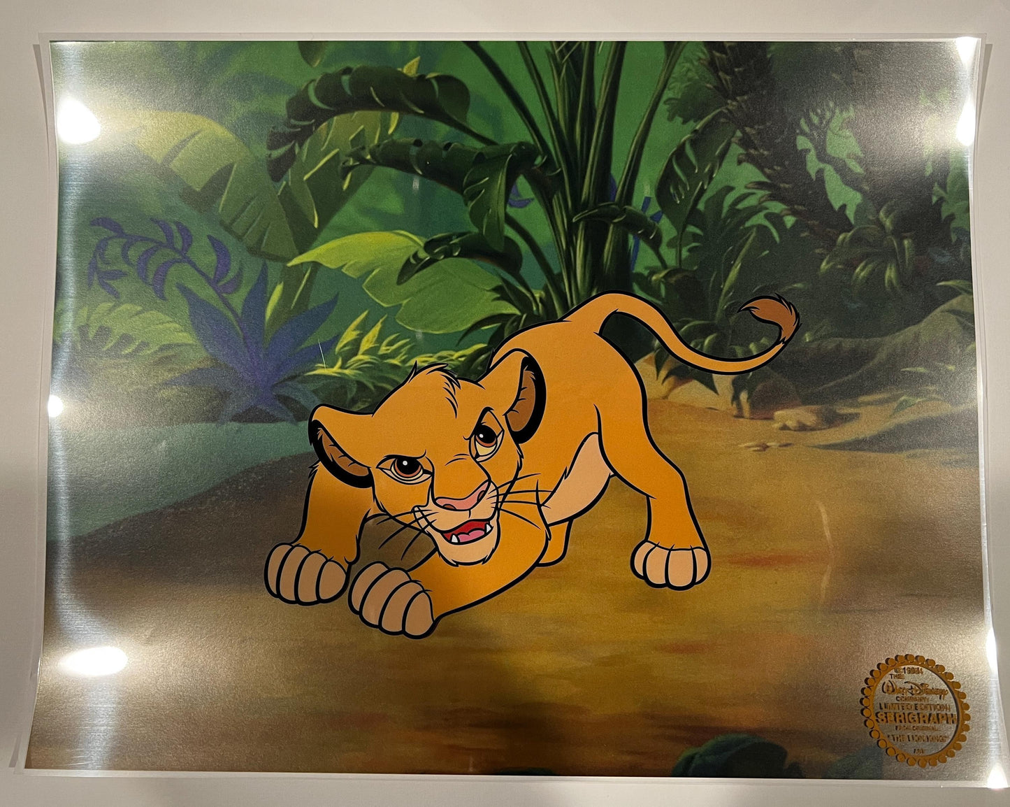 Disney The Lion King Simba Pouncing Sericel | 1994 Limited Edition Serigraph | Walt Disney Company Animation Art