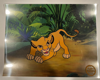 Disney The Lion King Simba Pouncing Sericel | 1994 Limited Edition Serigraph | Walt Disney Company Animation Art