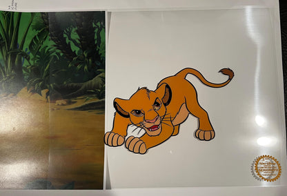 Disney The Lion King Simba Pouncing Sericel | 1994 Limited Edition Serigraph | Walt Disney Company Animation Art