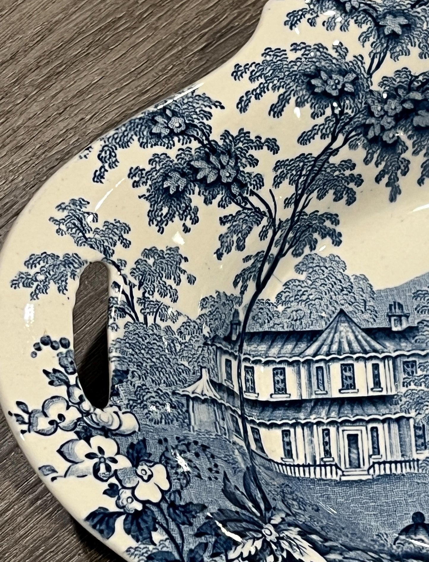 Vintage Tonquin Blue Pair Small Bon Bon Dishes Royal Staffordshire Transferware Clarice Cliff England