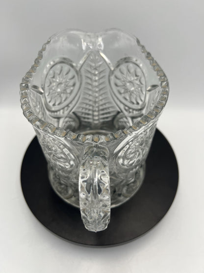 EAPG Riverside Glass Sawtooth Pitcher Inverted Feather Design