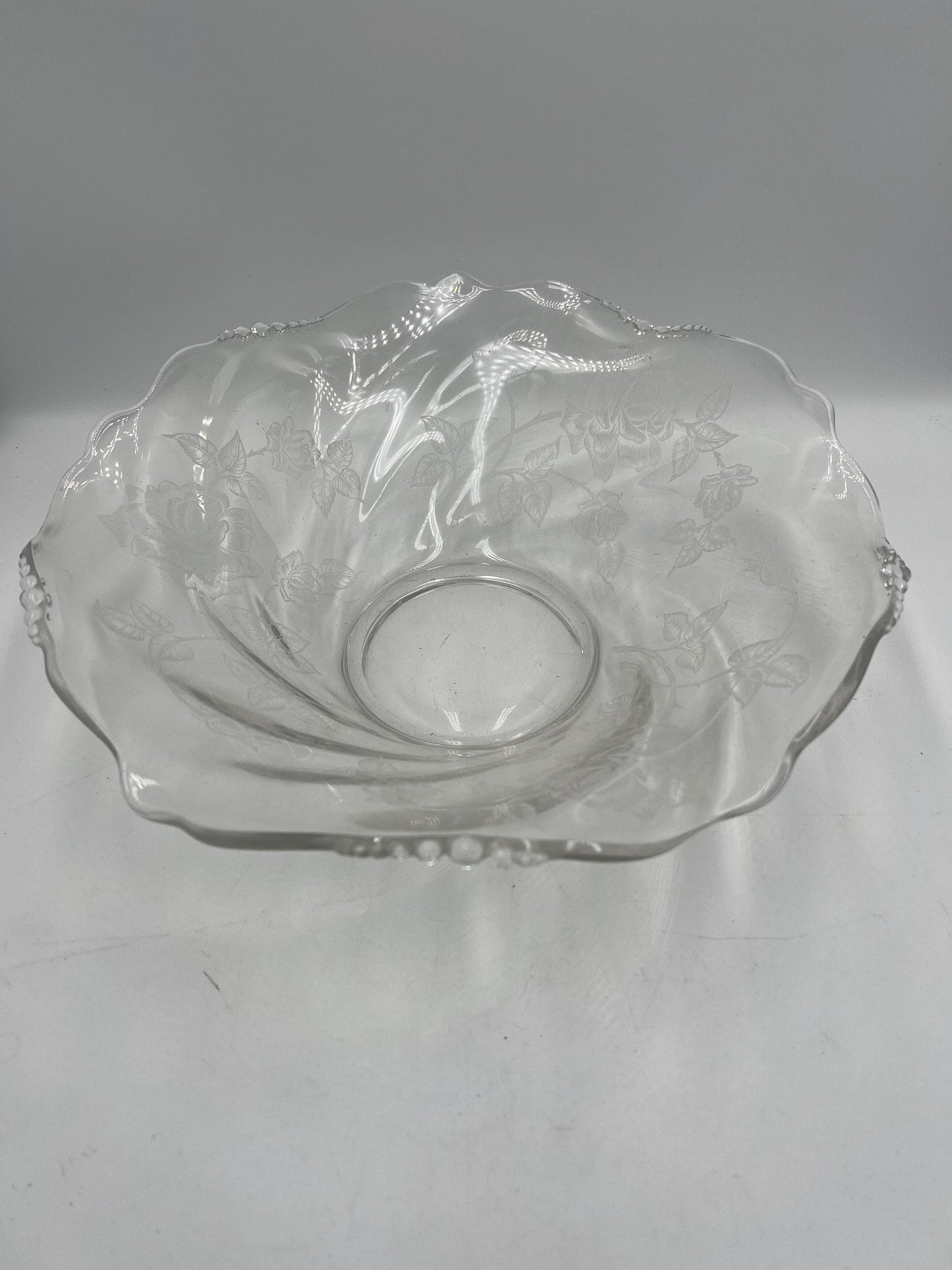 Heisey Waverly Rose Pattern #1515 Mid Century Modern Console Bowl