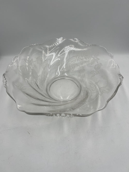 Heisey Waverly Rose Pattern #1515 Mid Century Modern Console Bowl