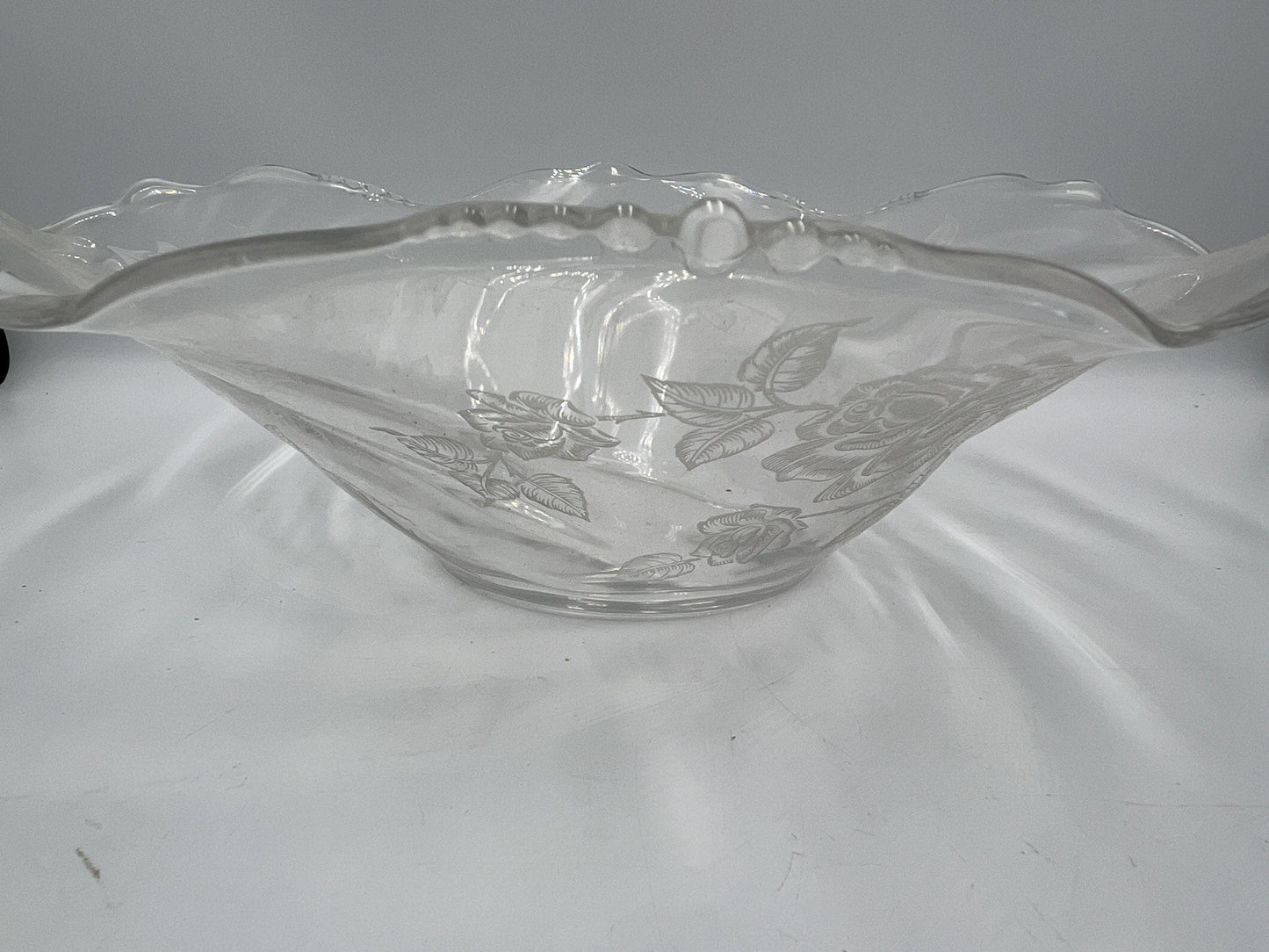 Heisey Waverly Rose Pattern #1515 Mid Century Modern Console Bowl